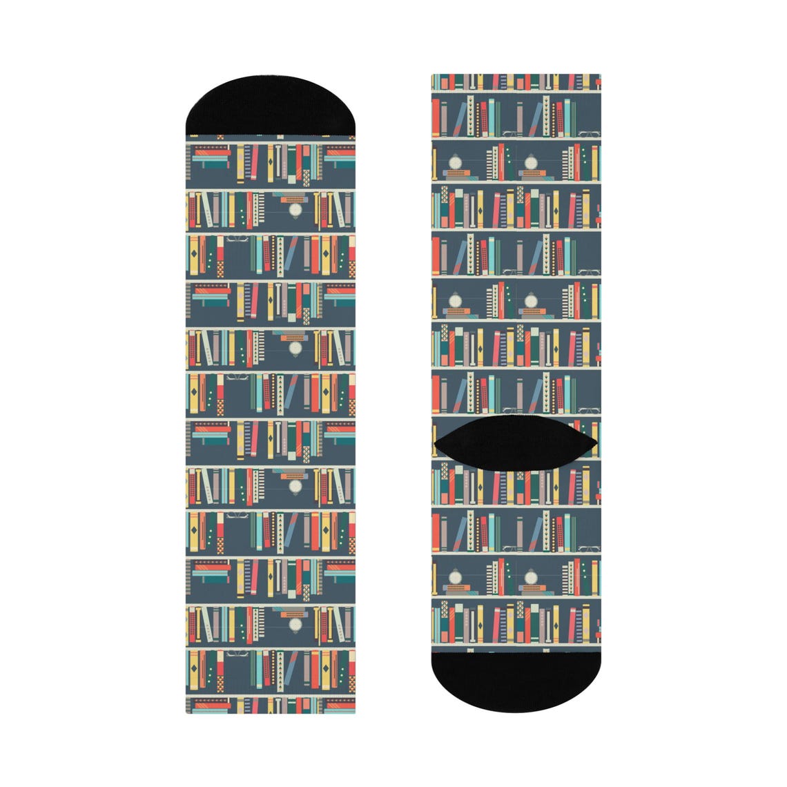 Bookshelf Crew Socks for Book Lovers, Perfect for the Readers in Your