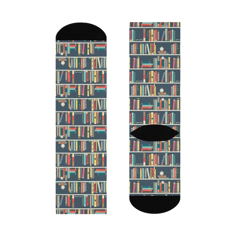 Bookshelf Crew Socks for Book Lovers, Perfect for the Readers in Your ...