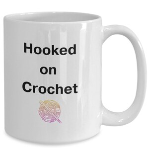Crochet gift, hooked on crochet, crochet coffee cup, crochet mug,