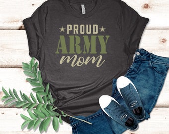 Camisa orgullosa de mamá del ejército, camisa del ejército, camisa de mamá militar, regalo de mamá del ejército, camisa de mamá militar orgullosa, camiseta de mamá del ejército