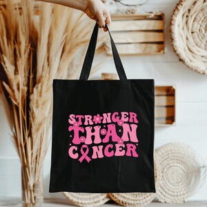 Breast Cancer Tote Bag, Cancer Survivor Gift, Cancer Warrior Gift, Pink Ribbon Canvas Tote, Gift For Cancer Fighter, Strong Woman Bag