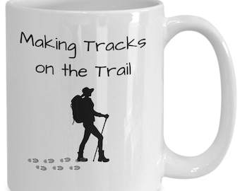 Hiker Coffee Mug, Making Tracks on the Trail