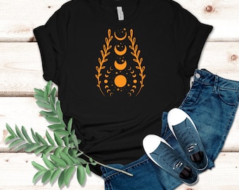 Camisa celestial, camisa de fases lunares, camisa cósmica, camisa de astrología, camisa espiritual, camisa mística, camisa de astronomía, camiseta de astronomía