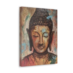 Time Eternal - Buddha Painting on Canvas Print - - FREE U.S.A. SHIPPING - Buddhist Wall Decor, Surrealism Abstract Wall Art