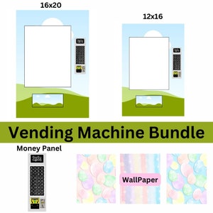 Bundle! Vending Machine Template | Blank template | Payment panel png | Easter Vending Machine | Vending Business | Canva | 16x20 + 12x16