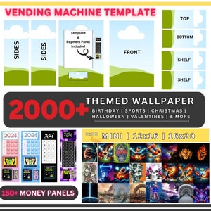 2000+ Vending Machine Template | 8x10 12x16 16x20 | Canva Editable BUNDLE | Wallpaper designs | Blank Vending machine | Custom template