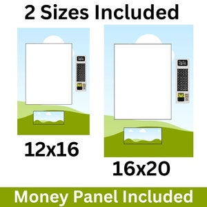 Vending Machine Template |  12x16 & 16x20 | Blank template | Payment panel png | Easter Vending Machine | Vending Business | Canva | Digital