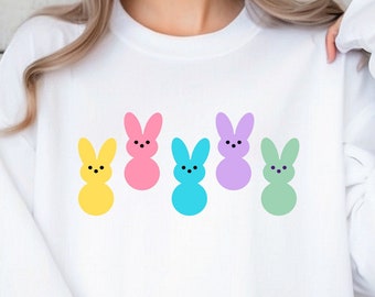 Lapin de Pâques SVG | Lapin de Pâques PNG | Clipart de Pâques | Peep-shirt guimauve | Bonbons de Pâques | Couper le fichier Cricut | Téléchargement numérique |