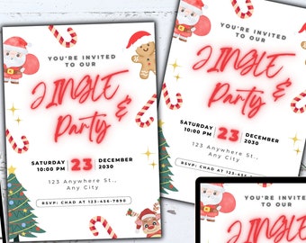 Christmas Party Invitation | Editable Christmas Party Invitation | Kids Christmas party invitation | Christmas party invitation download