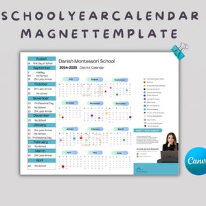Novo! Modelo de ímã de calendário do ano letivo 2024-2025 | Para Marketing | Imóveis e muito mais | Canva