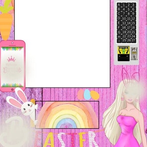 Aangepaste meisje automaat sjabloon | Verjaardagscadeau | Canva-sjabloon ONTWERP ALLEEN voorkant