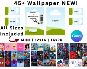 EASTER Vending Machine Template | 8x10 12x16 16x20 | Canva Editable BUNDLE | 45+ Wallpaper designs | Blank Vending machine | Custom template