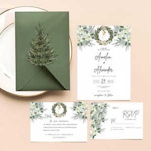 Novità! Suite di inviti per matrimonio invernale modificabili / Elegante pacchetto di inviti per matrimonio invernale / Dettagli modificabili per matrimonio invernale /