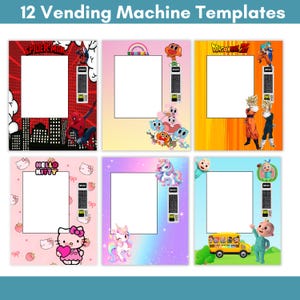 2025 Vending Machine Template | Canva Editable 16X20 BUNDLE | 12 designs | Blank Vending machine template |Custom template |Birthday