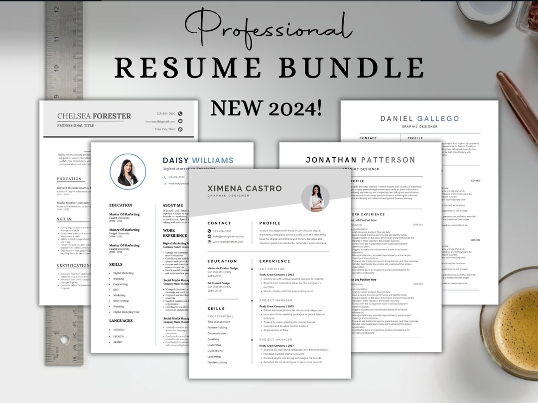 ATS Resume Bundle Canva | Modern Template Bundle | Professional Resume ...