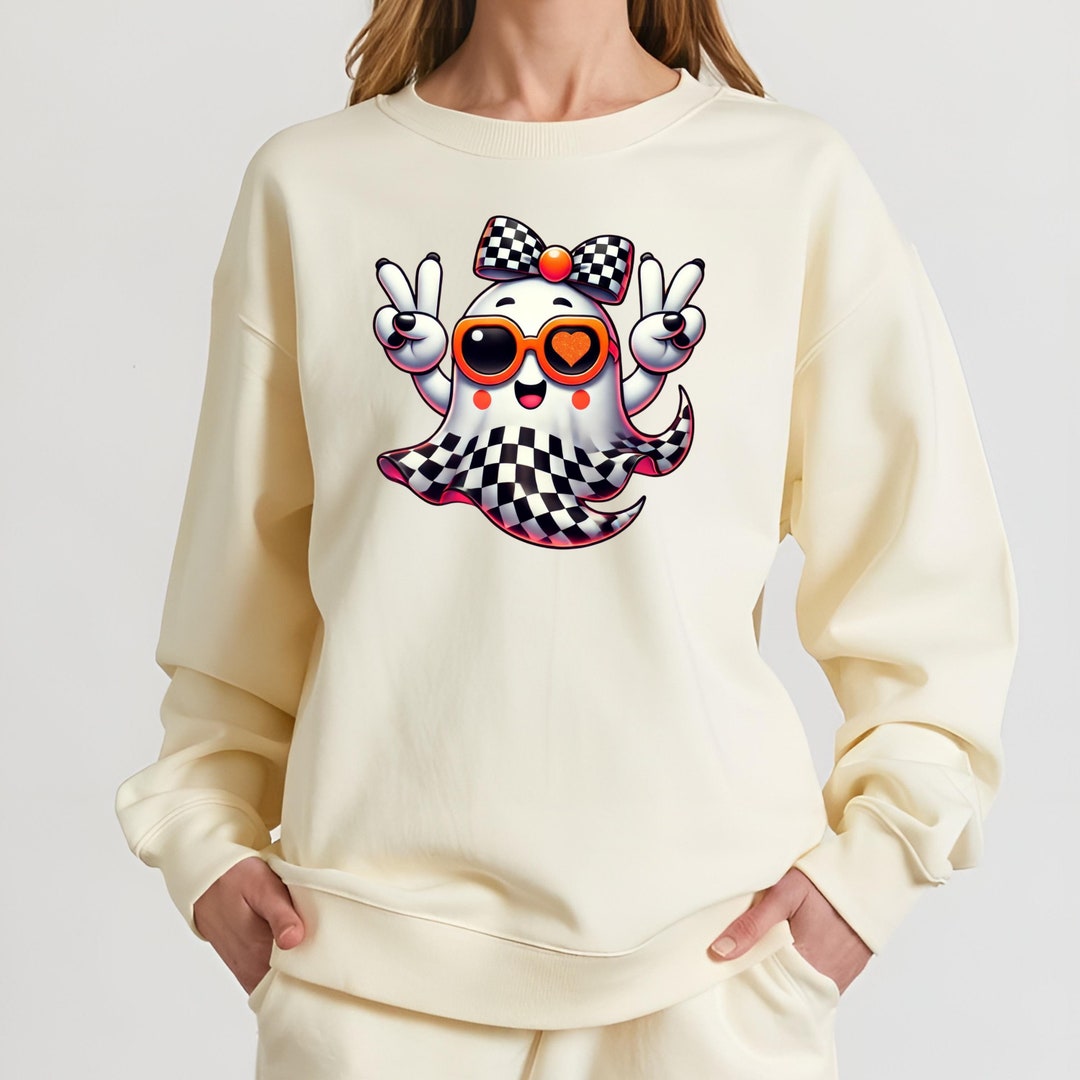 New! Cute Girly Ghost PNG | Checkered Cute Ghost Png | Blowing Bubble ...