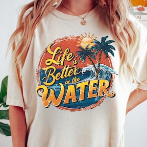 Retro Summer SVG PNG Retro Summer shirt Svg Summer Png Beach retro Svg Summer break Svg Beach Shirt Sublimation Life is better in the Water