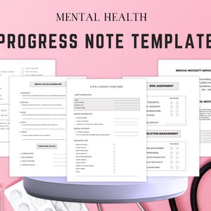 New! Editable Therapist Progress Note Template  |  Note template | Therapy note | counseling note |