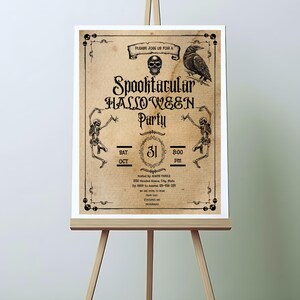 Nieuw! Vintage Halloween | Feest bewerkbaar | Afdrukbare uitnodigingen uitnodigen antieke volwassenen Spooktacular Halloween kostuum partij digitale download