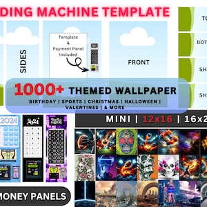 Vending Machine Template| Canva Editable 8x10 12x16 16x20 BUNDLE| Wallpaper designs | Blank Vending machine template | Custom template