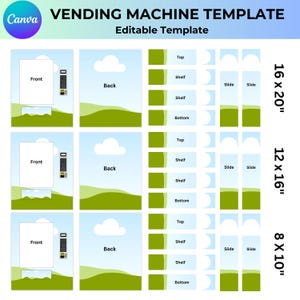 Vending Machine Canva Editable Template | Vending Business Canva Template 8x10 12x16 16x20 Blank Template Easter Vending Machine,