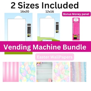 Bundel! Sjabloon automaat | Blanco sjabloon | Betalingsvenster, png | Pasen-automaat | Verkoopautomaat | Canvas | 16 x 20 + 12 x 16