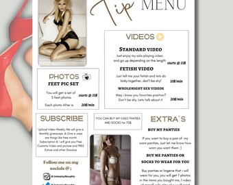 Onlyfans Tip Menu, Editable Template, Digital Download - Etsy