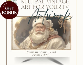 NEW! Samsung Frame TV Art | Neutral Vintage Santa Claus | Farmhouse Painting, Ideal for Christmas Decor, Digital Download TV Art | wa1