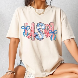 Comfort Colors Coquette USA Shirt: 4th of July Patriotic Tee