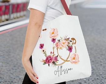 Personalized Floral Stethoscope Nurse Tote Bag, Graduation Gift
