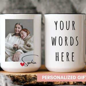 Custom Photo Mug Grandma, Personalized Photo for Grandma, Photo Mug Mom, Mug With Photo and Text, Personalized Photo Coffee Mug, Picture Cup