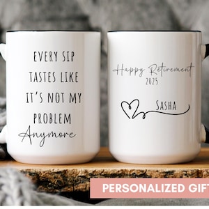 Personalized Retirement Coffee Mug, Happy Retirement Cup,Custom Retirement Gift For Boss Co Worker,Officially Retired Cup For Her