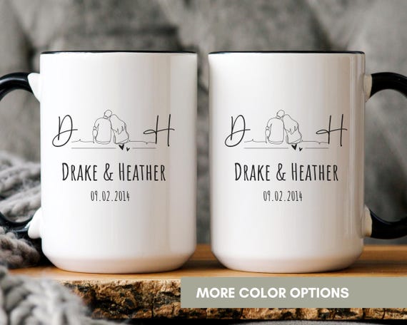 Personalized Mr & Mrs Coffee Mug: Custom Couple Gift - Etsy Israel