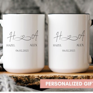 Personalized Mr & Mrs Coffee Mugs, Husband and Wife Mugs, Mr and Mrs Mug, Custom Mr Mrs Coffee Mugs, New Bride and Groom Set
