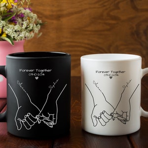 Couple Forever Together Mugs, Custom Wedding Gift, Personalized Wedding Mugs, Engagement Gift, Bride and Groom Set, Gifts For Couple