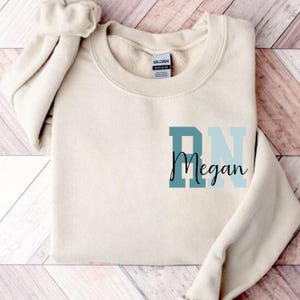 Custom RN Sweatshirt With Name: Personalized Nurse Gift