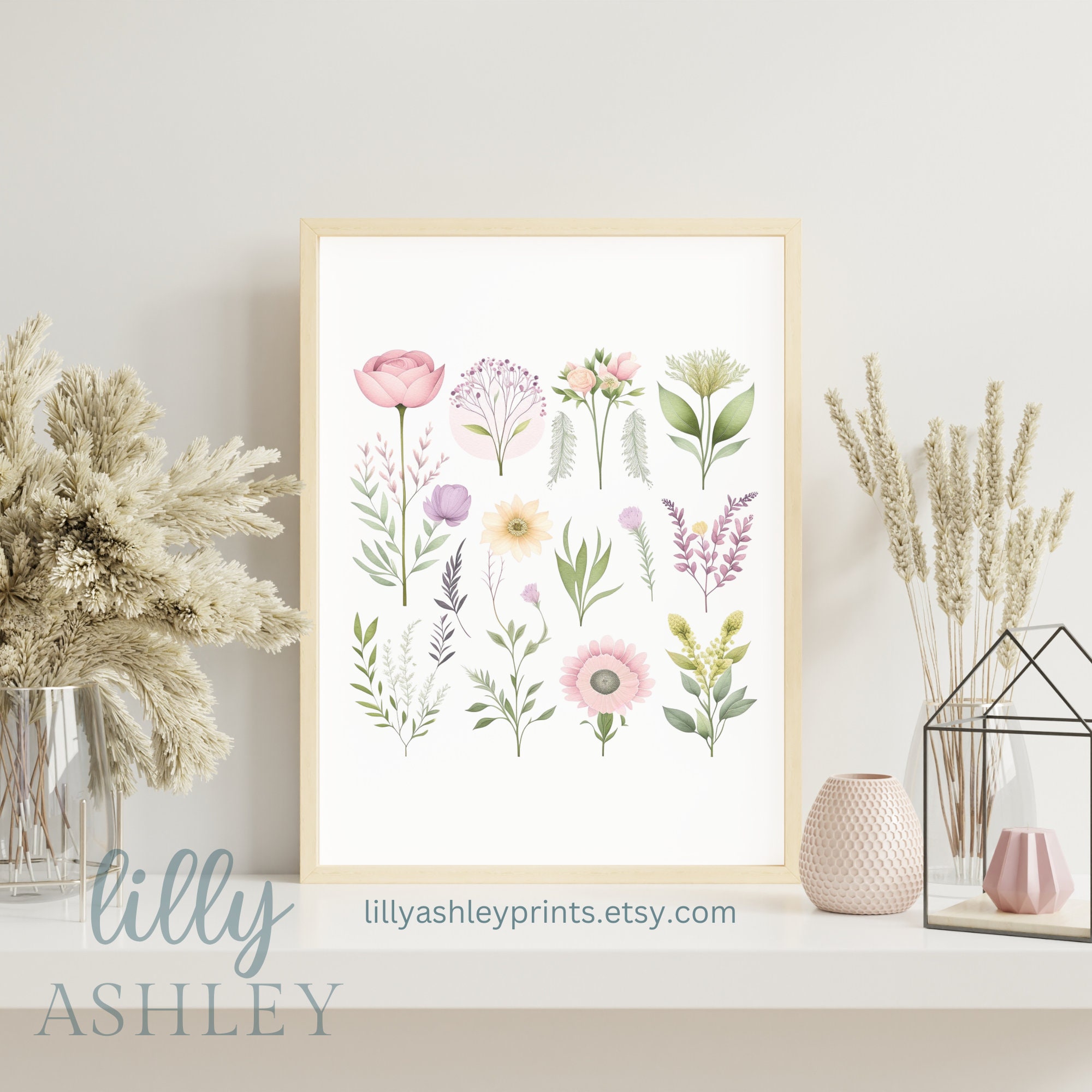 Watercolor Wildflowers Printable Floral Nursery Decor Feminine Home ...