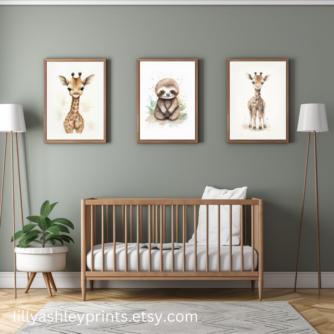 Baby Animal Nursery Printables Set of 3 Digital Download 8x10 Nursery ...