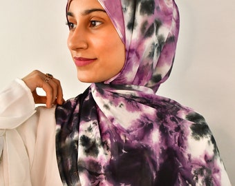 Dark Purple Marble Hijab