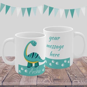 Personalised Dinosaur Mug with customisable Message, Gifts for Dinosaur Lovers, Customisable gifts, Cute Dinosaur Mug, Personalised mug