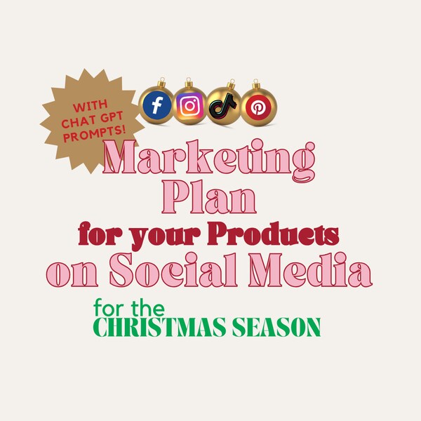 Chat GPT & Canva Social Media Guide for Christmas | FOR Etsy Instagram Facebook Shop Owners | Template Planner | Festive Business Ecommerce