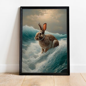 Rabbit decor wall art, rabbit print bunny decorations, rabbit painting, bunny painting, rabbit artwork, Rabbit Poster, INSTANT DOWNLOAD
