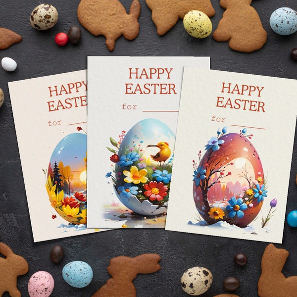 Personalised Easter Cards x12 pack, Religious Easter Cards, Digital Easter Card, Easter Postcard, Easter egg, Osterkarte, Printable card