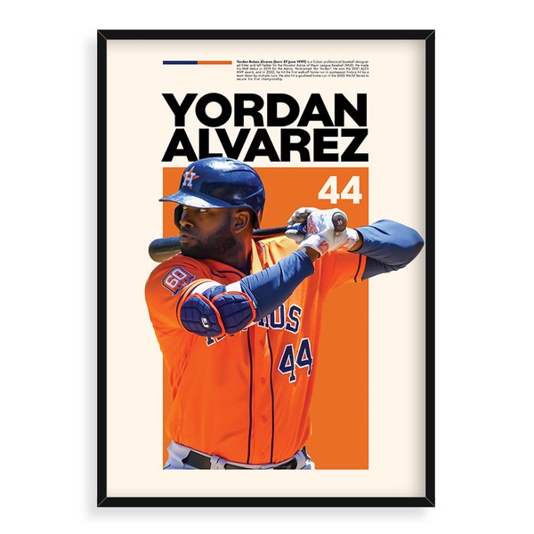 Yordan Alvarez, Houston Astros, Sports Poster, High Resolution, Baseball Fan Gift Idea, Major League Baseball, Sports Art