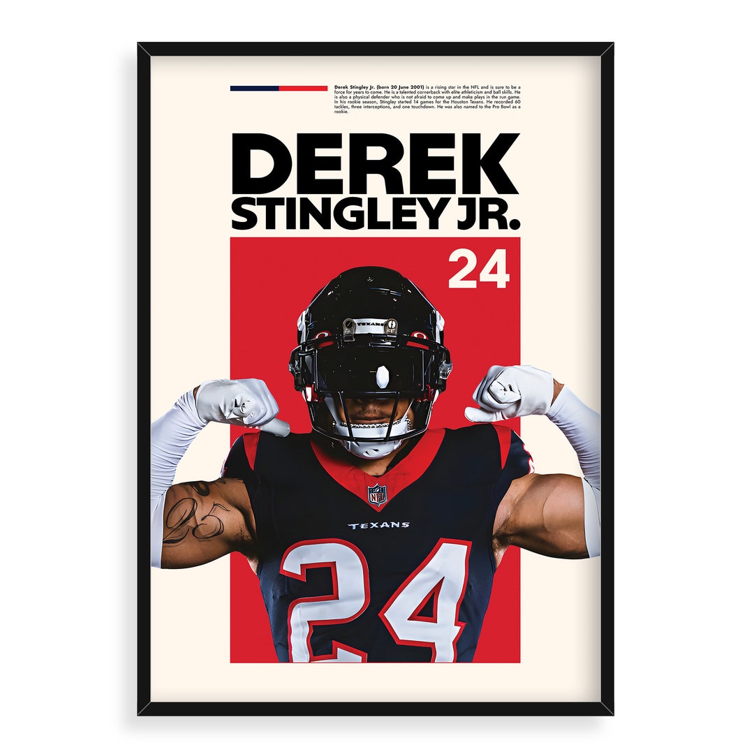 Derek Stingley Jr, Houston Texans, Sports Poster, High Resolution, Football Fan Gift Idea, Super