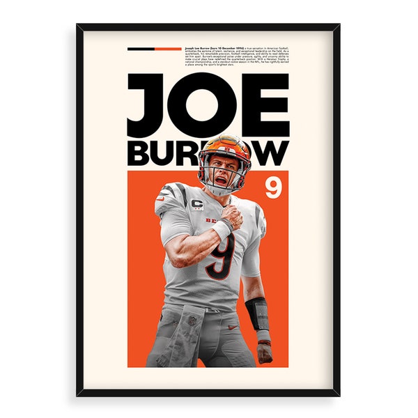 Joe Burrow Poster, Cincinati Bengals, Sports Poster, High Resolution, Football Fan Gift Idea, Super Bowl Champions, Sports Art