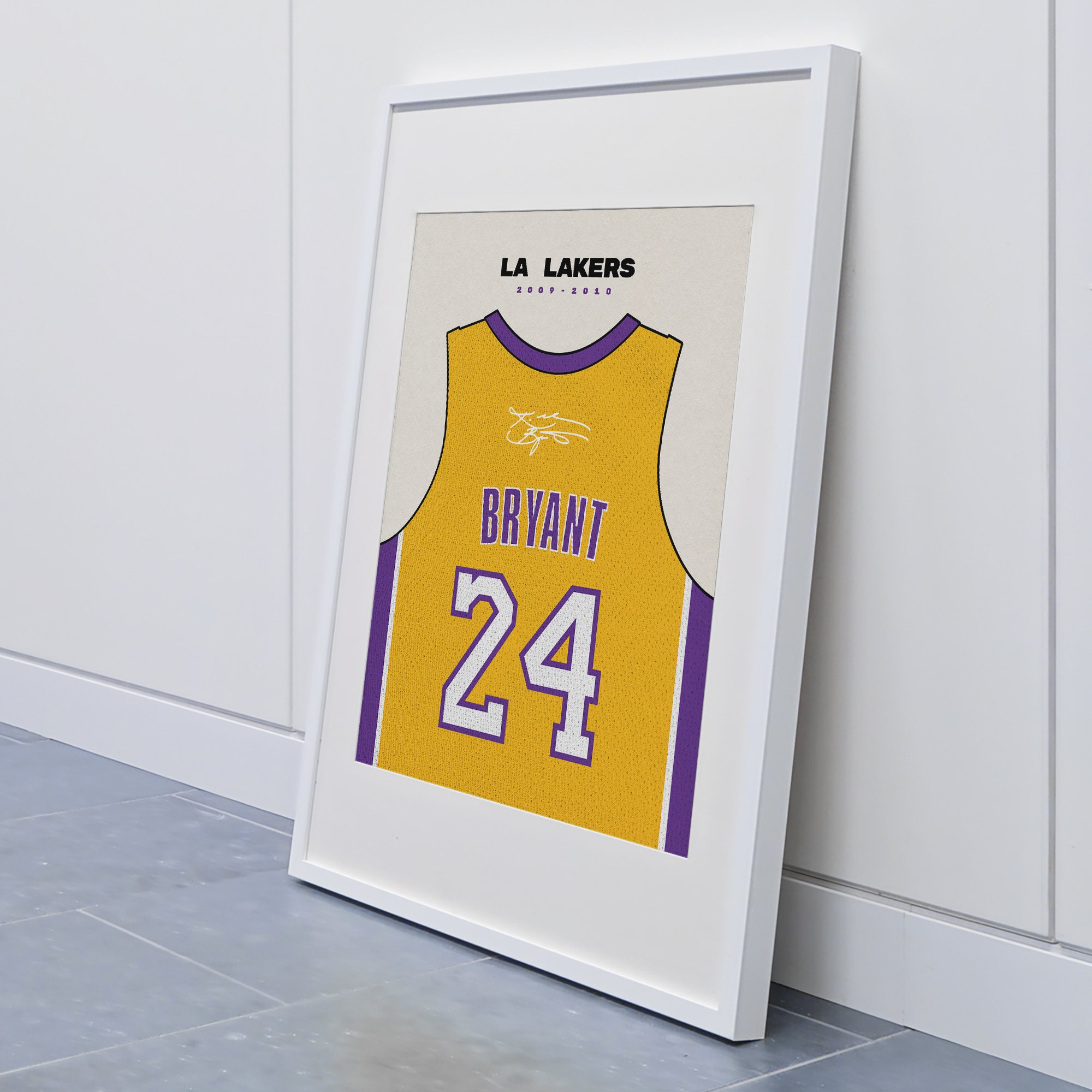 LA Lakers 2009 2010 Kobe Bryant Jersey Poster High Resolution Sports Poster Sports Art