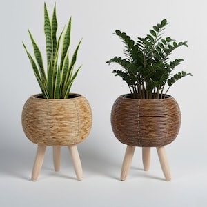 Natural Rattan Flower Vase | Nordic Style Woven Plant Holder | Eco-Friendly Decorative Planter for Living Room & Balcony