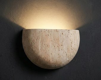 Lámpara de pared retro de piedra natural: aplique ecológico con bombilla G9 incluida