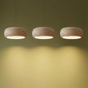 Lámpara colgante de piedra travertino natural, estilo cueva Wabi Sabi, ajustable